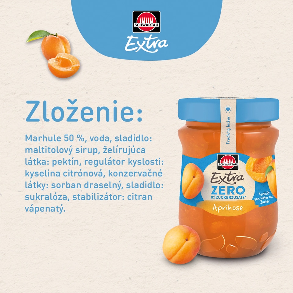 obrázok 1 z Schwartau Extra Zero marhuľa 280 g