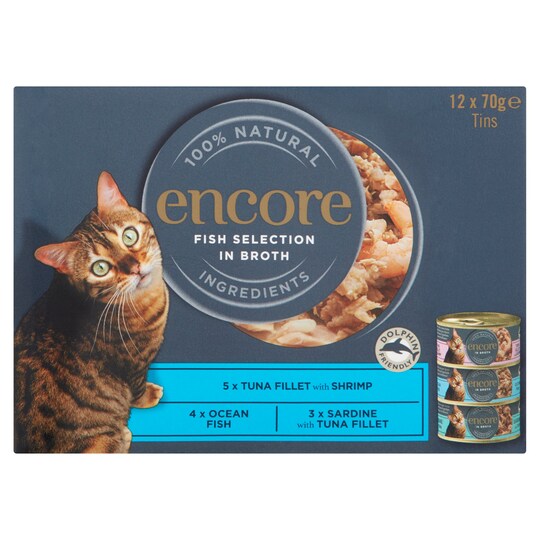 Encore Cat Food Fish Selection Tins 12X70g Tesco Groceries