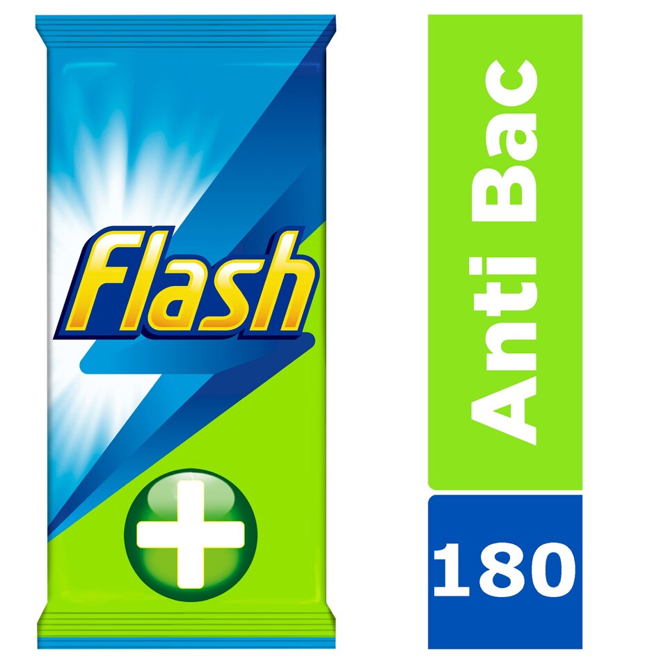 image 1 of Flash Antibacterial Wipes 180'S