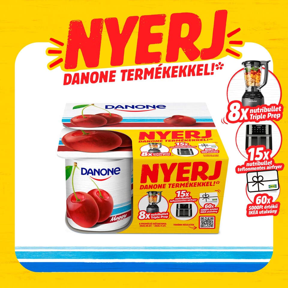 Danone meggyízű, élőflórás, zsírszegény joghurt 4 x 125 g