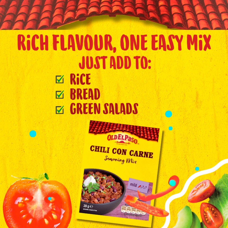 image 1 of Old El Paso Chilli Con Carne Seasoning Spice Mix 39G