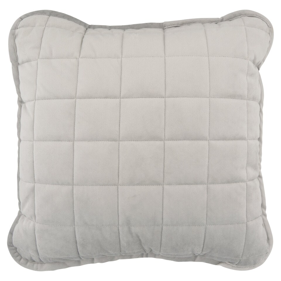 F&F Home Silver Quilted Velvet Cushion