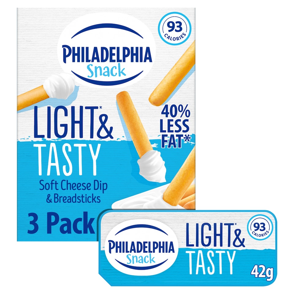 Philadelphia Light Low Fat Soft Cream Cheese Snacks 3 Pack 126G