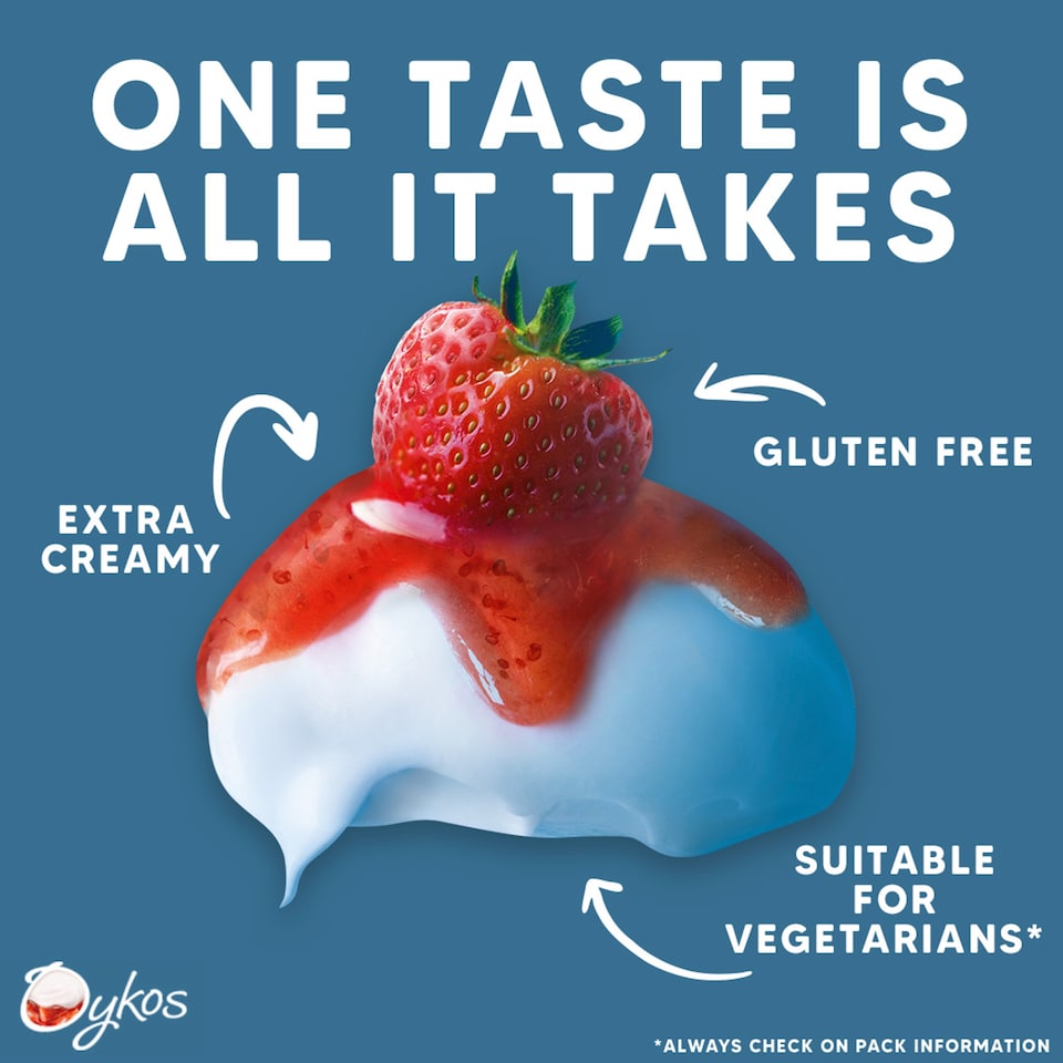image 1 of Oykos Strawberry Luxury Greek Style Yoghurt Dessert 4x110g