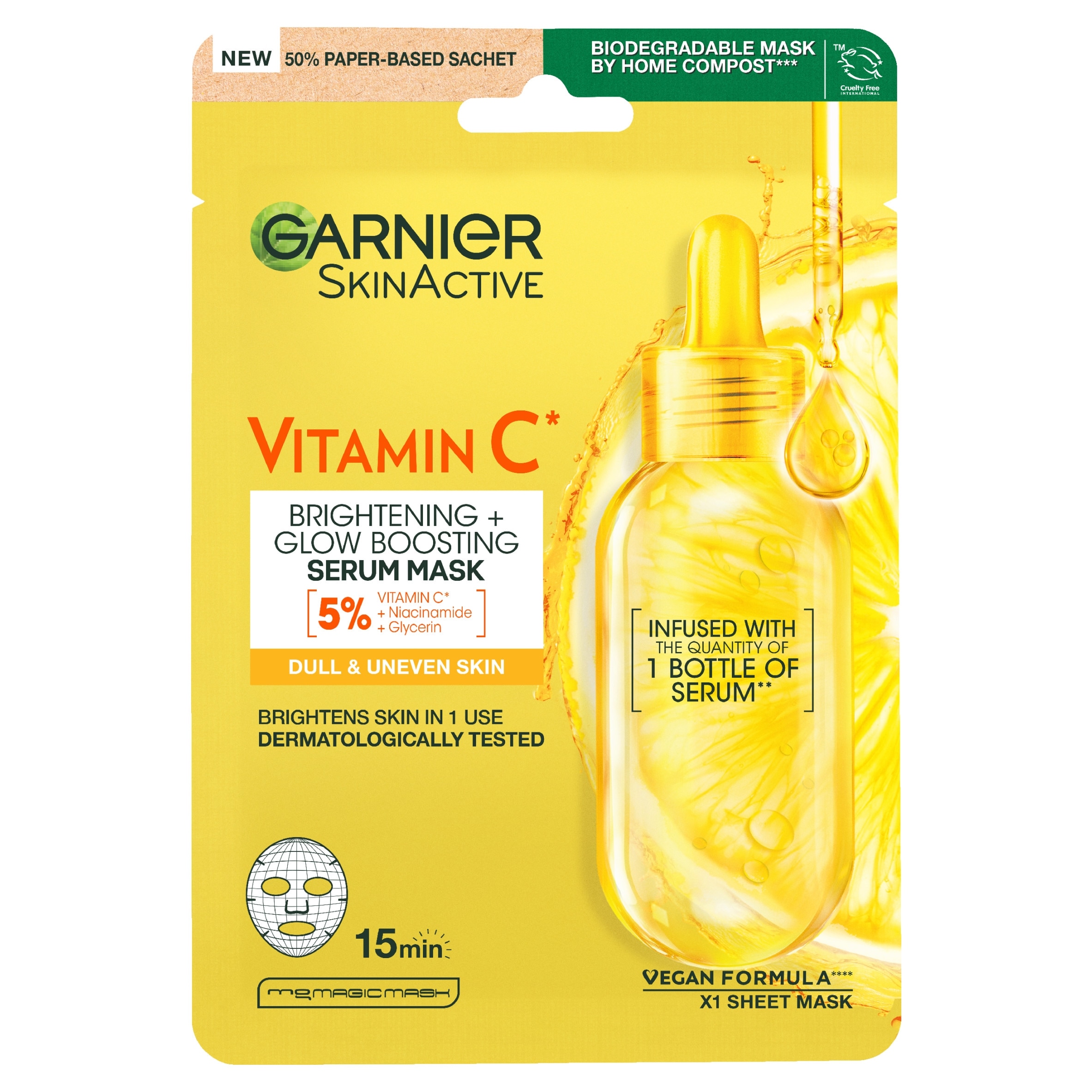 Garnier SkinActive Vitamin C Sheet Mask 28g