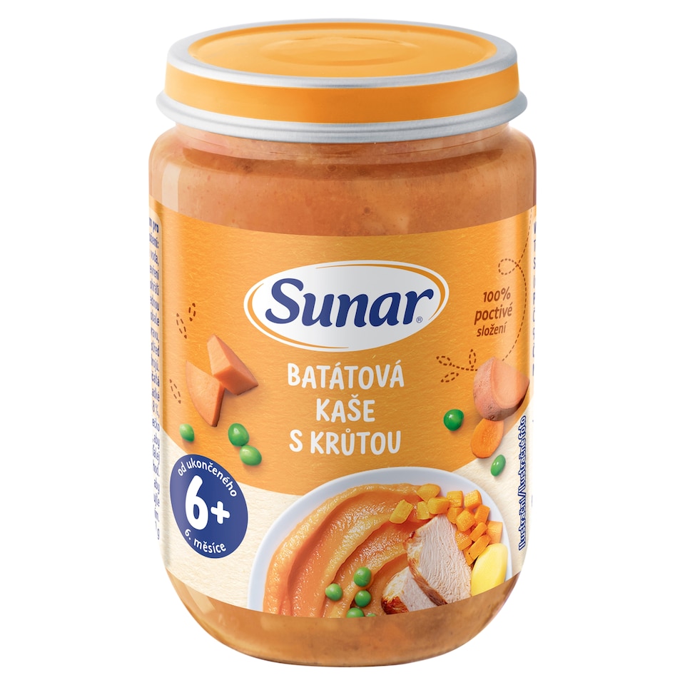 obrázok 1 z Sunar príkrm kaša zo sladkých zemiakov s morkou 6m+, 190 g