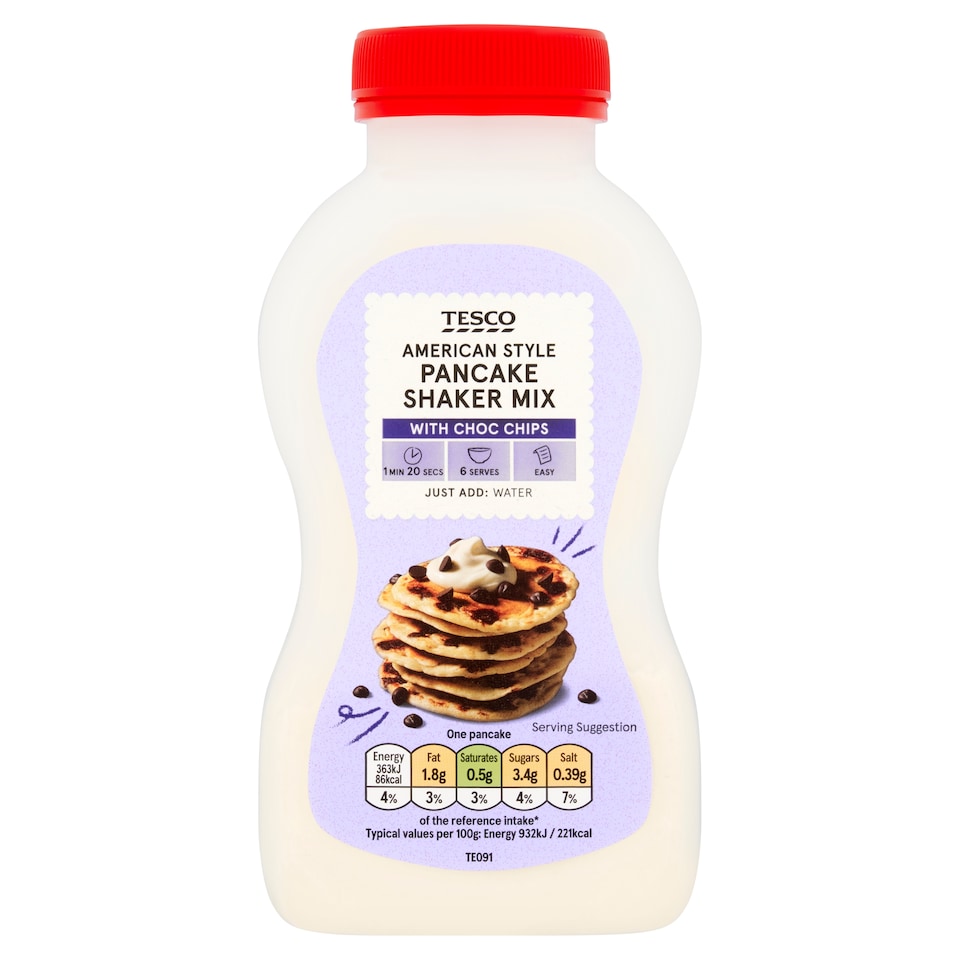 Tesco American Pancake Shaker Mix With Chocolate Chips 155G