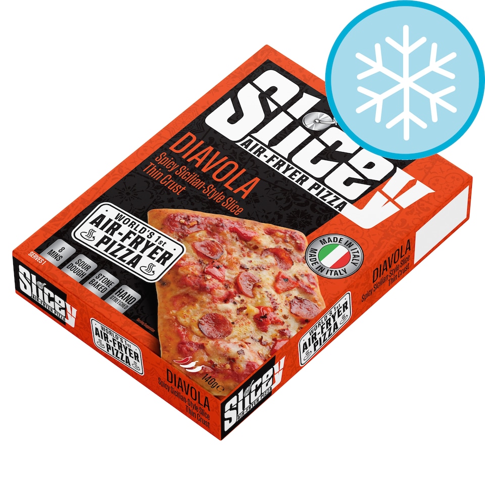 Slicey Air Fryer Thin Crust Sicilian Style Diavola Pizza 140g