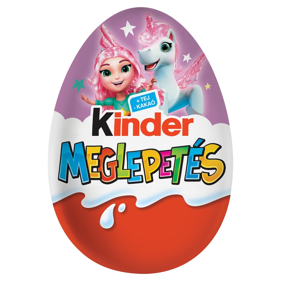 Kinder Meglepetés belső tejes réteggel bevont tejcsokoládé figura, belsejében meglepetéssel 20 g