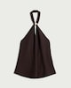 image 4 of The F&F Edit Bead Accent Halter Neck Co-ord Top in Chocolate