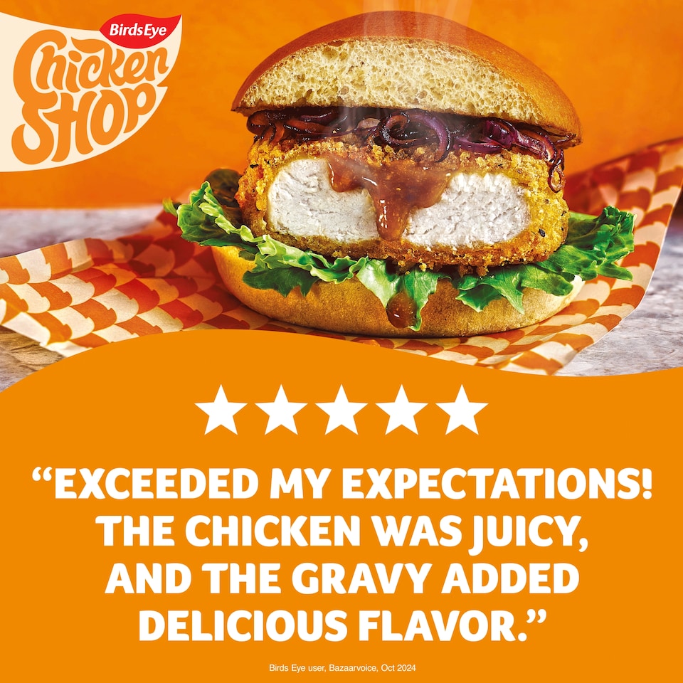 image 1 of Birds Eye Chicken Shop 2 American Style Gravy Loaded Burgers 250g