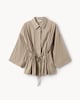 image 6 of F&F Textured Tie Waist Blouse in Mink