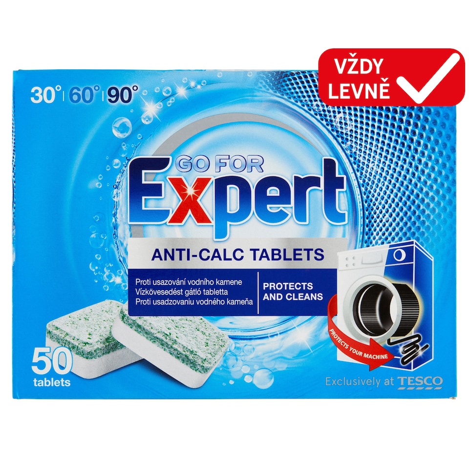 Go for Expert Prostředek proti usazování vodního kamene v pračce tablety 50 ks 800g