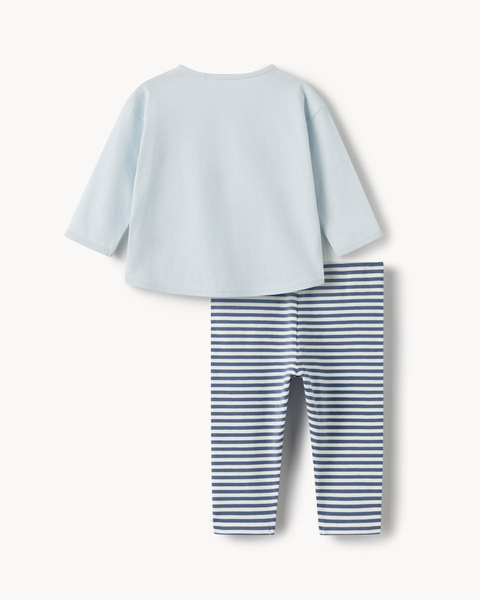 image 1 of F&F Baby 2-Piece Cotton Rich Set in Blue