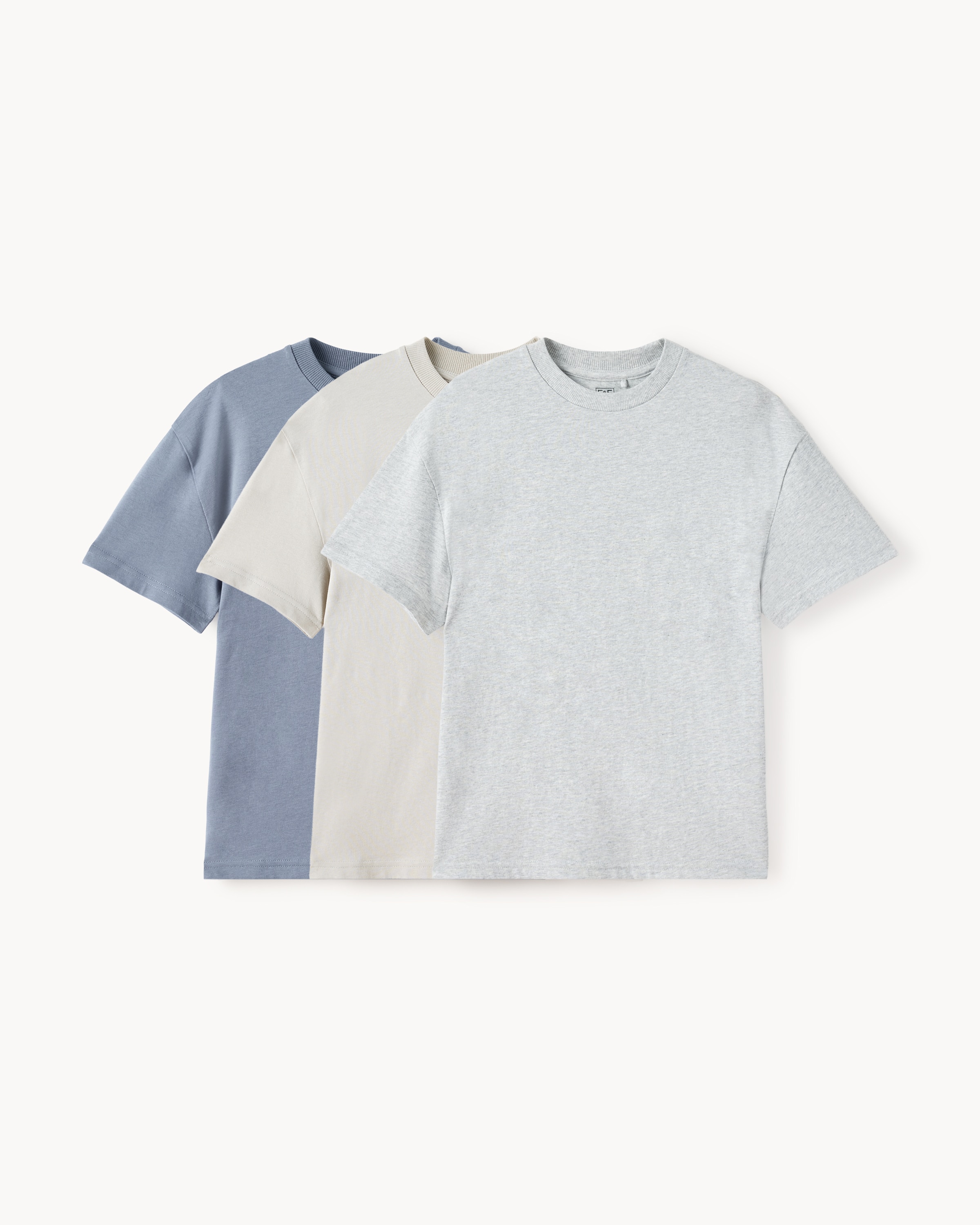 F&F Boys 3-Pack Pure Cotton T-Shirts in Blue, 9-10 Years