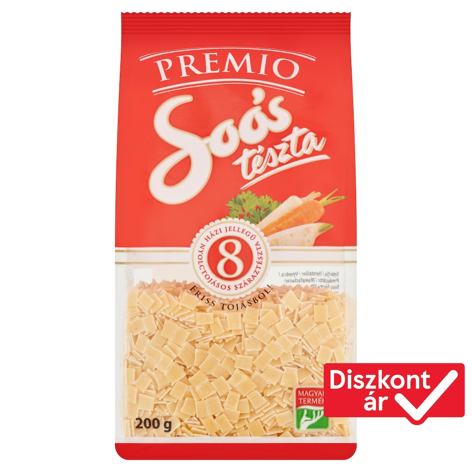 Soós Premio kiskocka házi jellegű nyolctojásos száraztészta 200 g