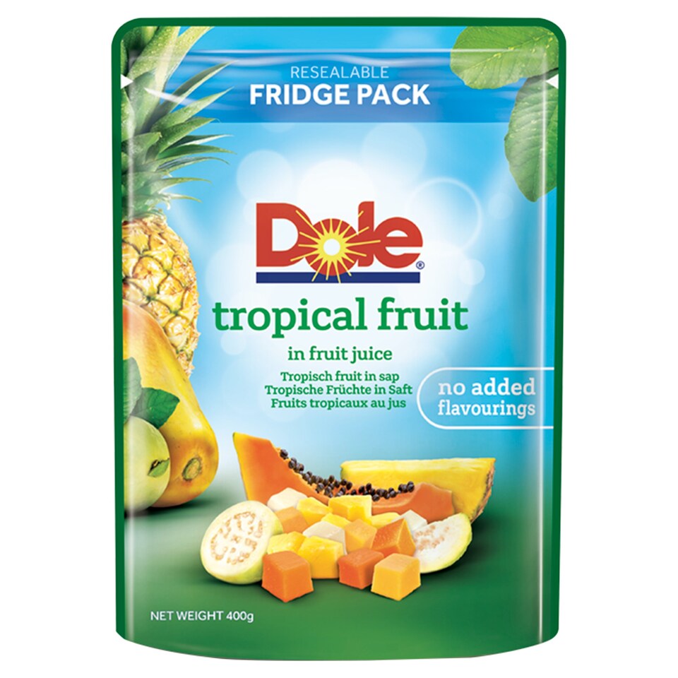 Dole Tropical Fruit In Juice Pouch 400G