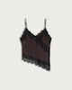 image 4 of F&F Satin Lace Trim Asymmetric Hem Co-ord Cami Top in Chocolate