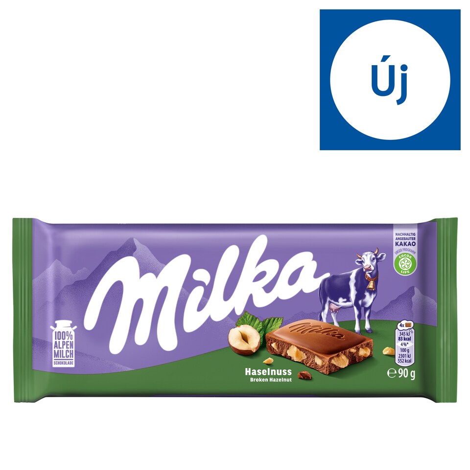 Milka Alpine Milk Chocolate with Hazelnuts 90 g