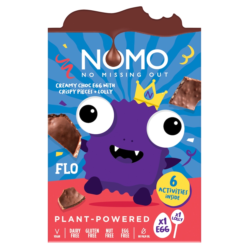 NOMO Vegan Monsters Creamy Choc Egg With Crispy Pieces & Lolly 92g