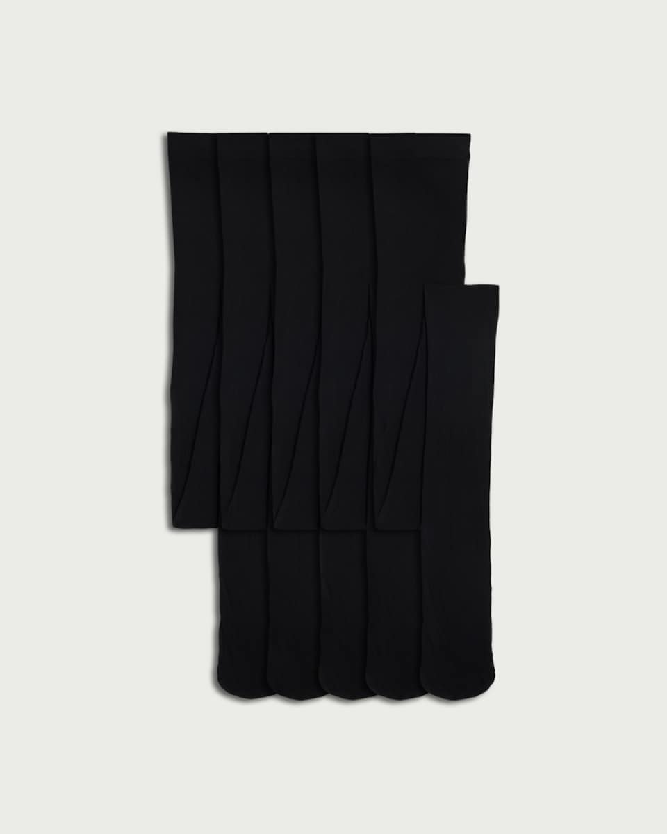 image 1 of F&F 5-Pack 15 Denier Run Resist Tights in Black
