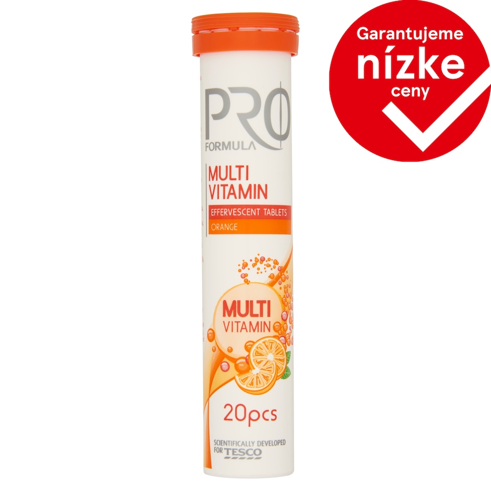 Tesco Pro Formula Multi Vitamin Effervescent Orange Tablets 20 pcs 80 g