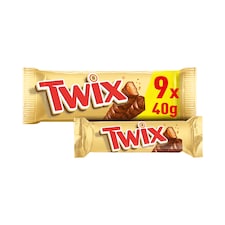 Twix Caramel & Milk Chocolate Fingers Biscuit Twin Bars 9 x 40g 