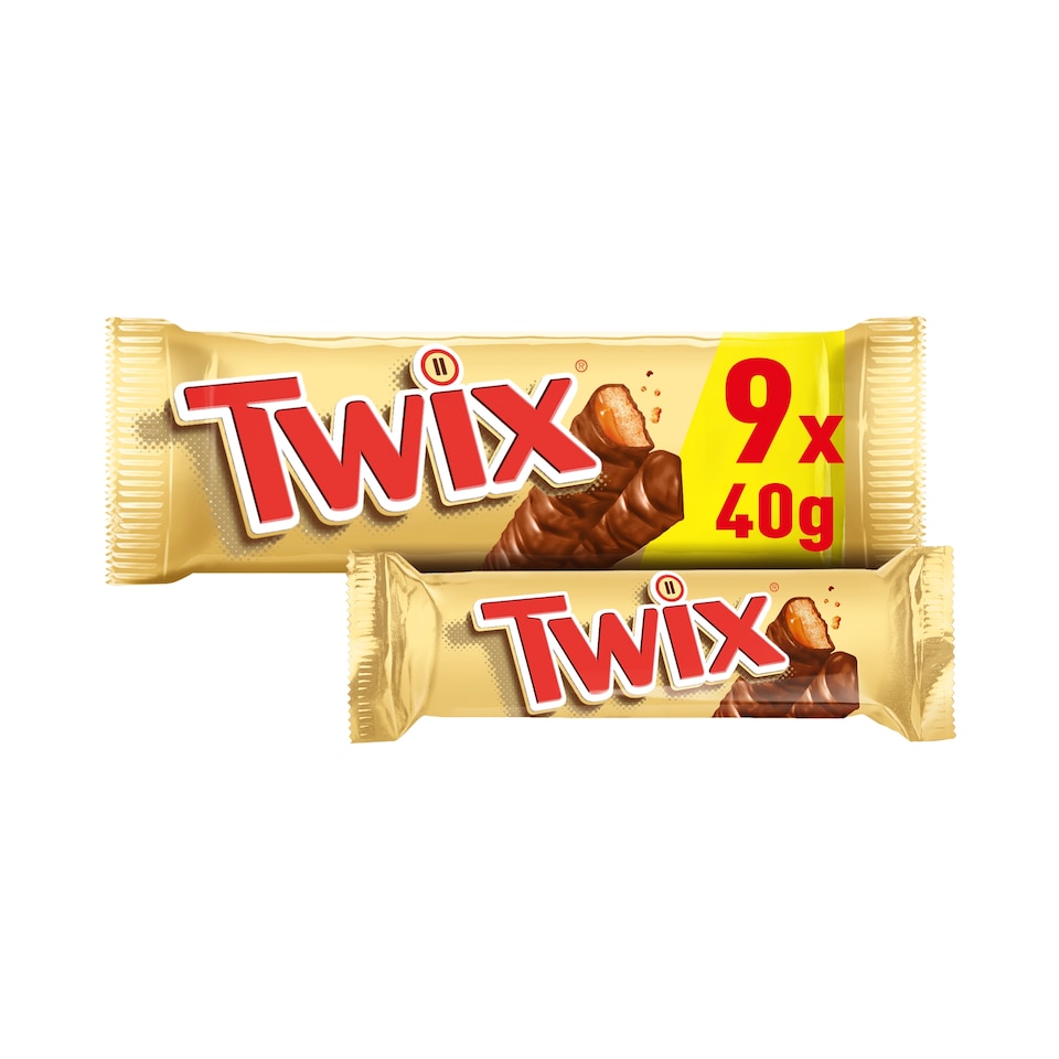 Twix Caramel & Milk Chocolate Fingers Biscuit Twin Bars 9 x 40g 