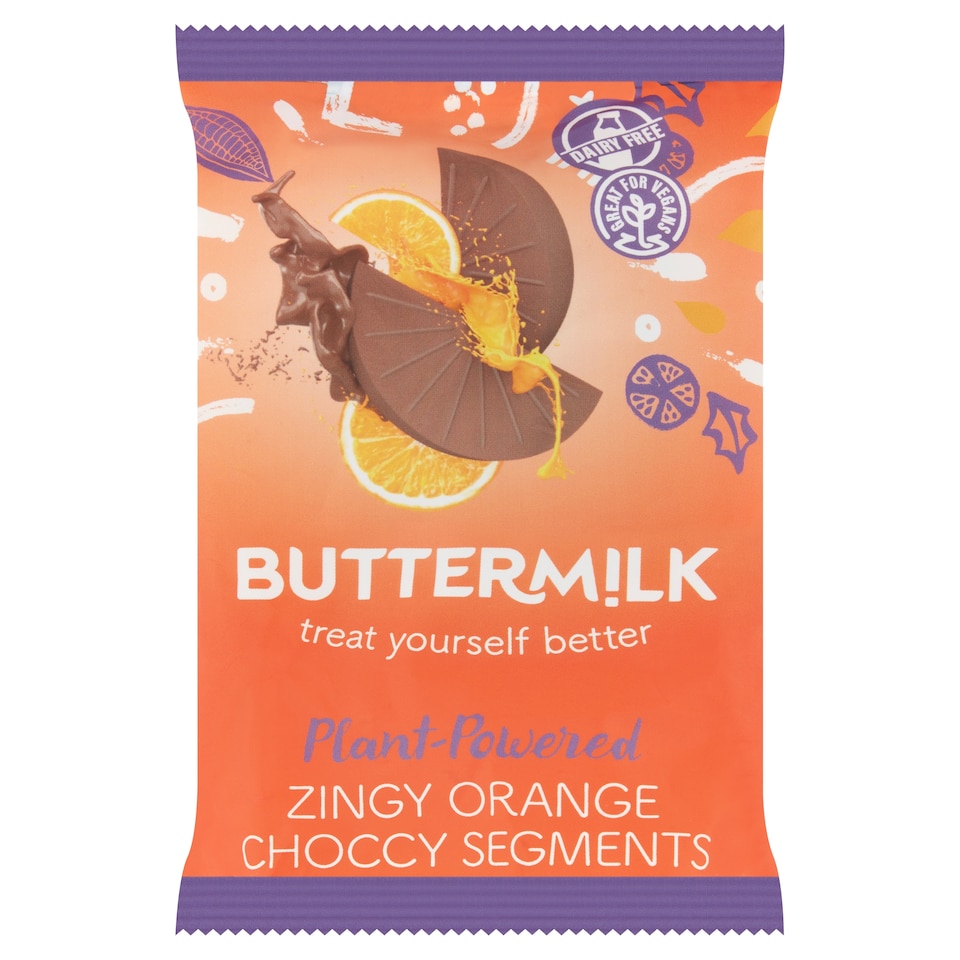 Buttermilk Plant Powered Choccy Orange Segments 100G