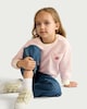 image 3 of F&F Girls Pure Cotton Striped Sweatshirt in Cream