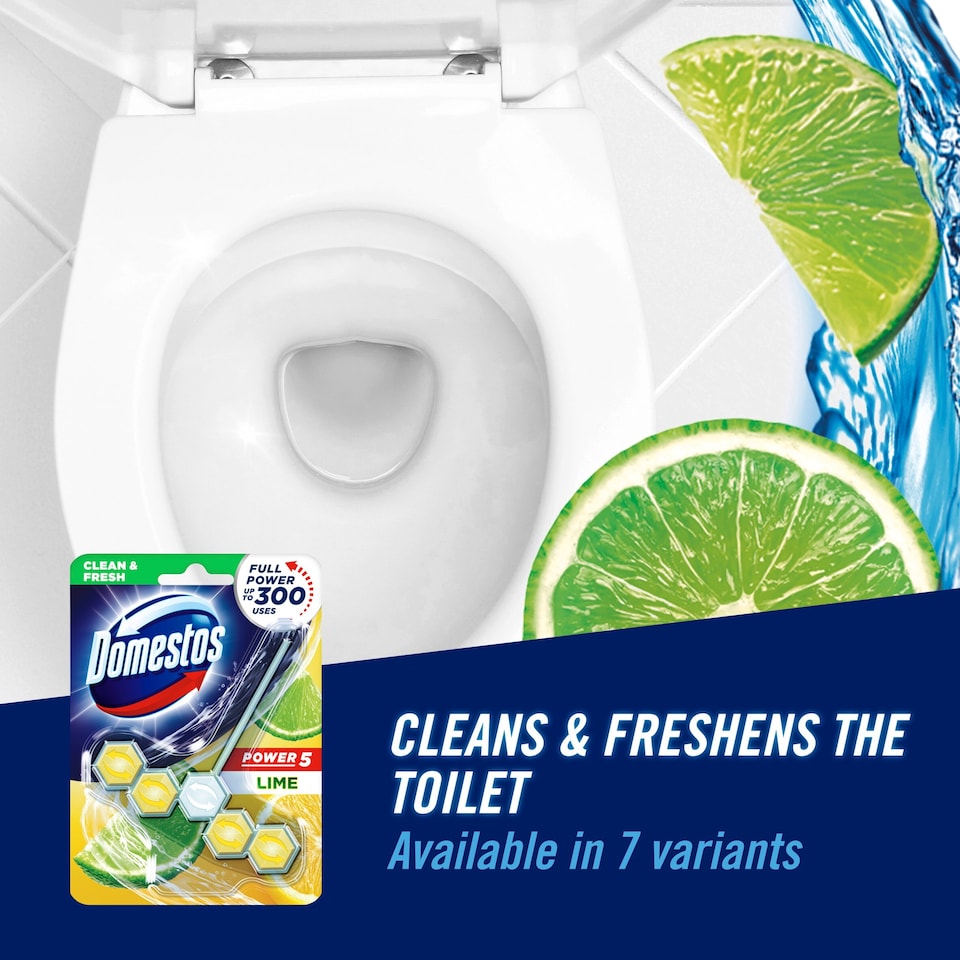 image 1 of Domestos Power 5 Lime Rim Block 55G
