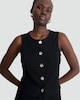 image 1 of F&F Crinkle Textured Button Front Sleeveless Co-ord Top in Black