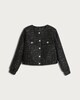 image 4 of F&F Boucle Sequin Embellished Button Front Co-ord Jacket in Black