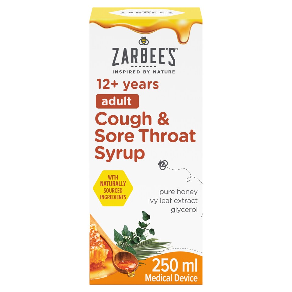 image 1 of Zarbee's 12+ Years Sore Throat & Cough Syrup 250Ml