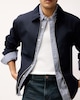 image 1 of F&F Twill Textured Zip Up Jacket in Navy