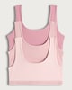 image 1 of F&F Girls 3-Pack Cotton Rich Ribbed Crop Tops in Pink