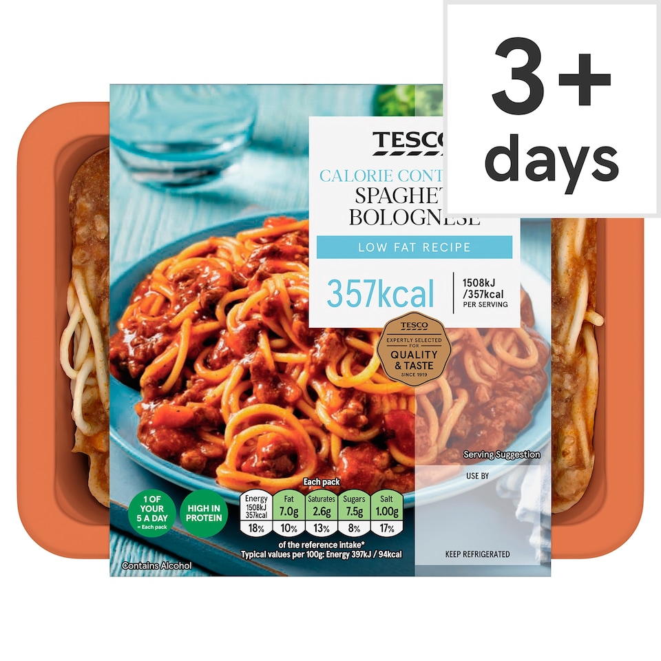 Tesco Calorie Controlled Spaghetti Bolognese 380G