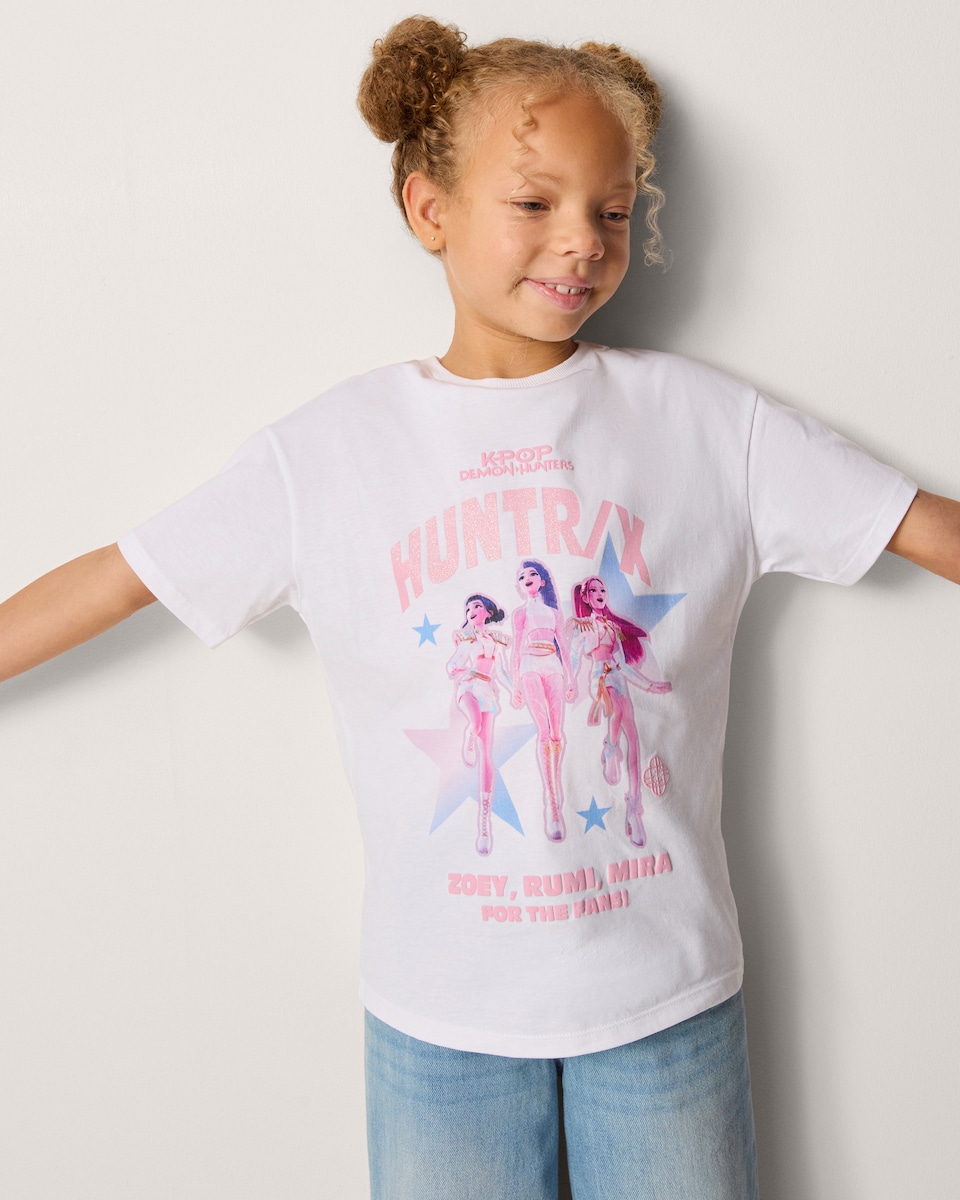 image 1 of K-Pop Demon Hunters Pure Cotton Printed T-Shirt in White
