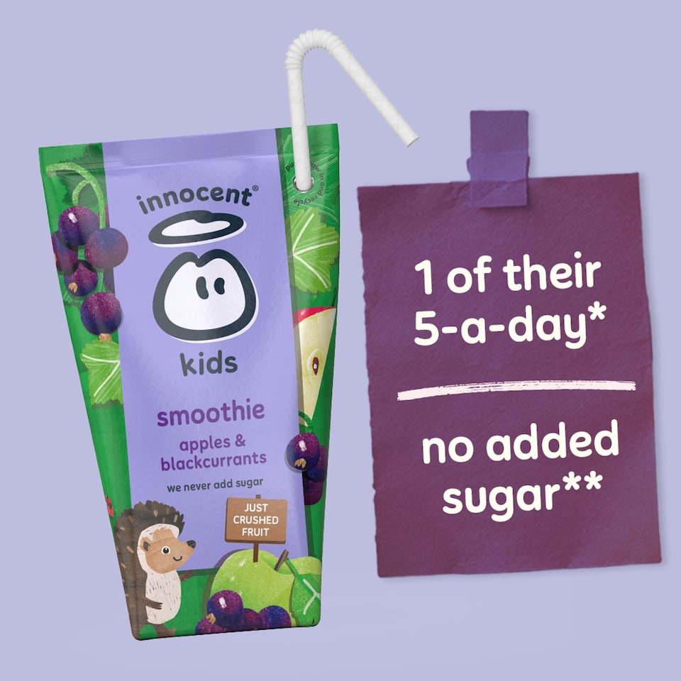image 1 of innocent Kids Smoothies Apples & Blackcurrants 4 x 150ml