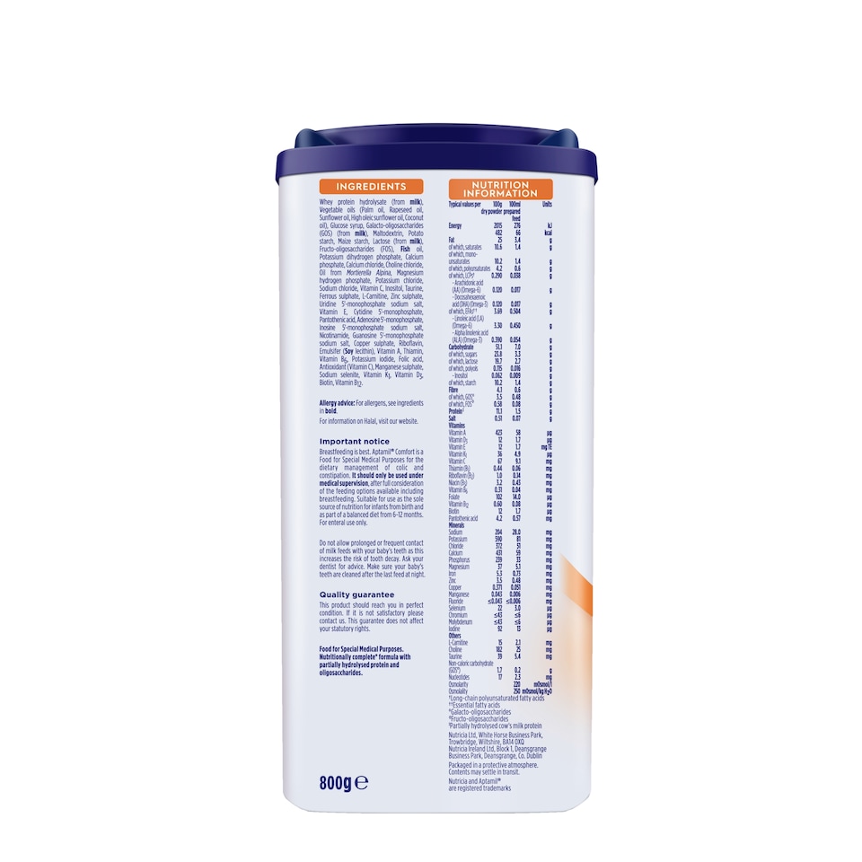 image 1 of Aptamil Comfort Baby Milk Formula Powder from Birth 800g