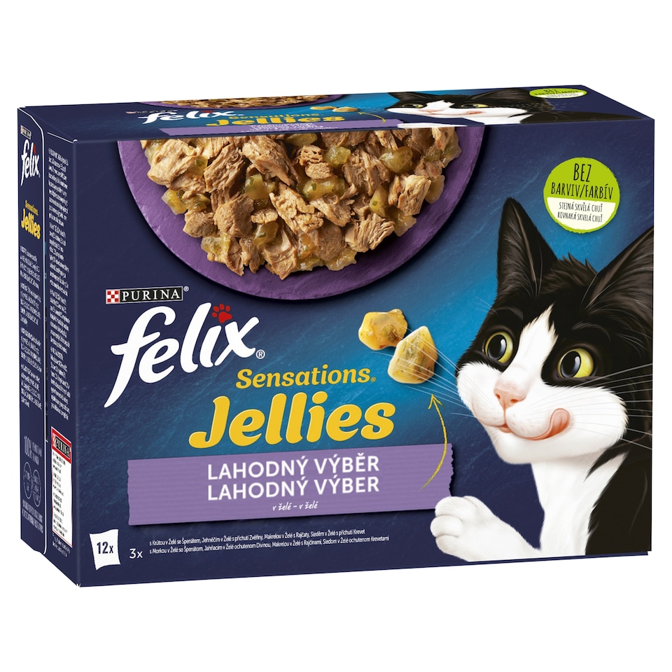 image 1 of Felix Sensations Jellies Pouches for Cats Lamb, Mackerel, Herring, Turkey in Jelly 12 x 85g