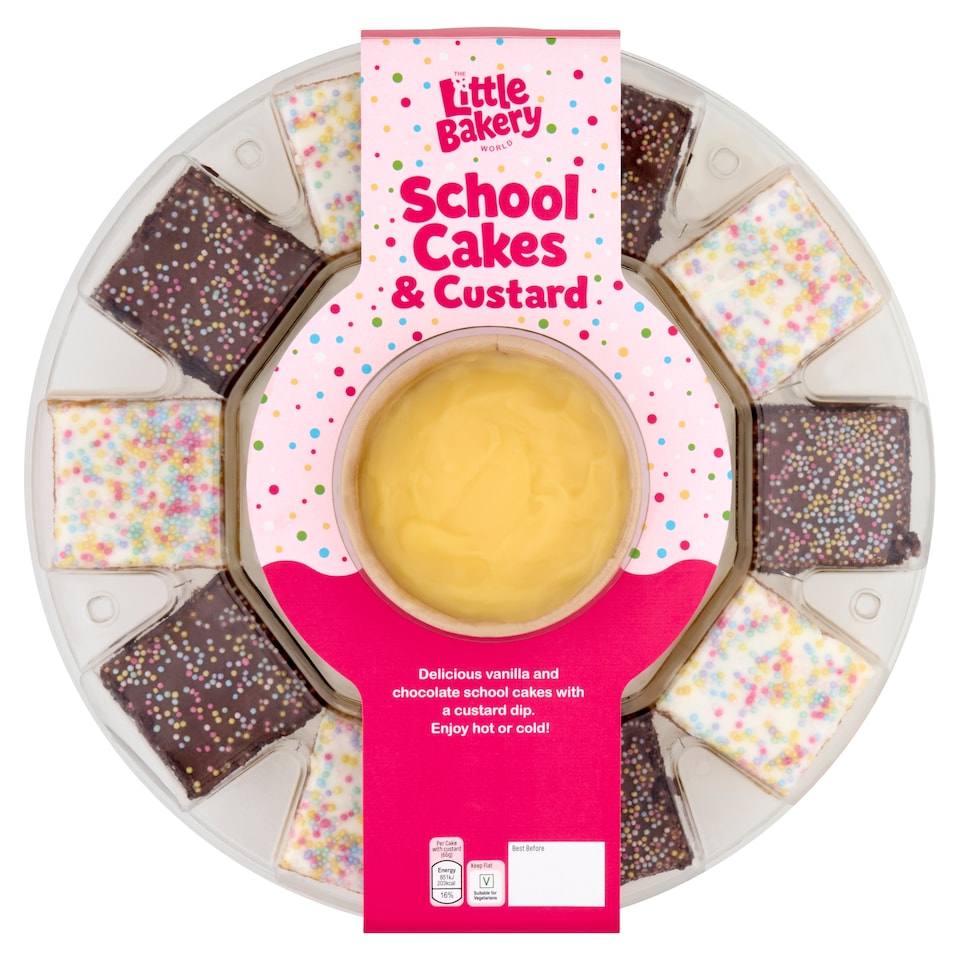 The Little Bakery World 10 Vanilla & Chocolate School Cake & Custard