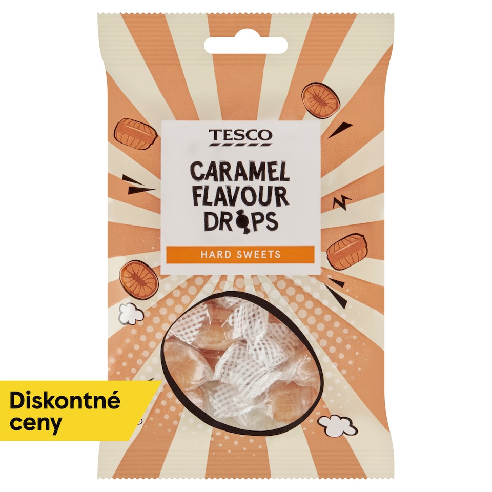 Tesco Smotanové dropsy s karamelovou príchuťou 90 g