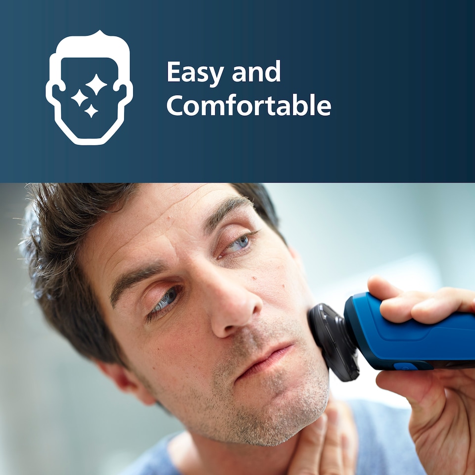 image 1 of Philips Series 5000 Wet & Dry Electric Shaver, 360 Contour heads - S5466/17