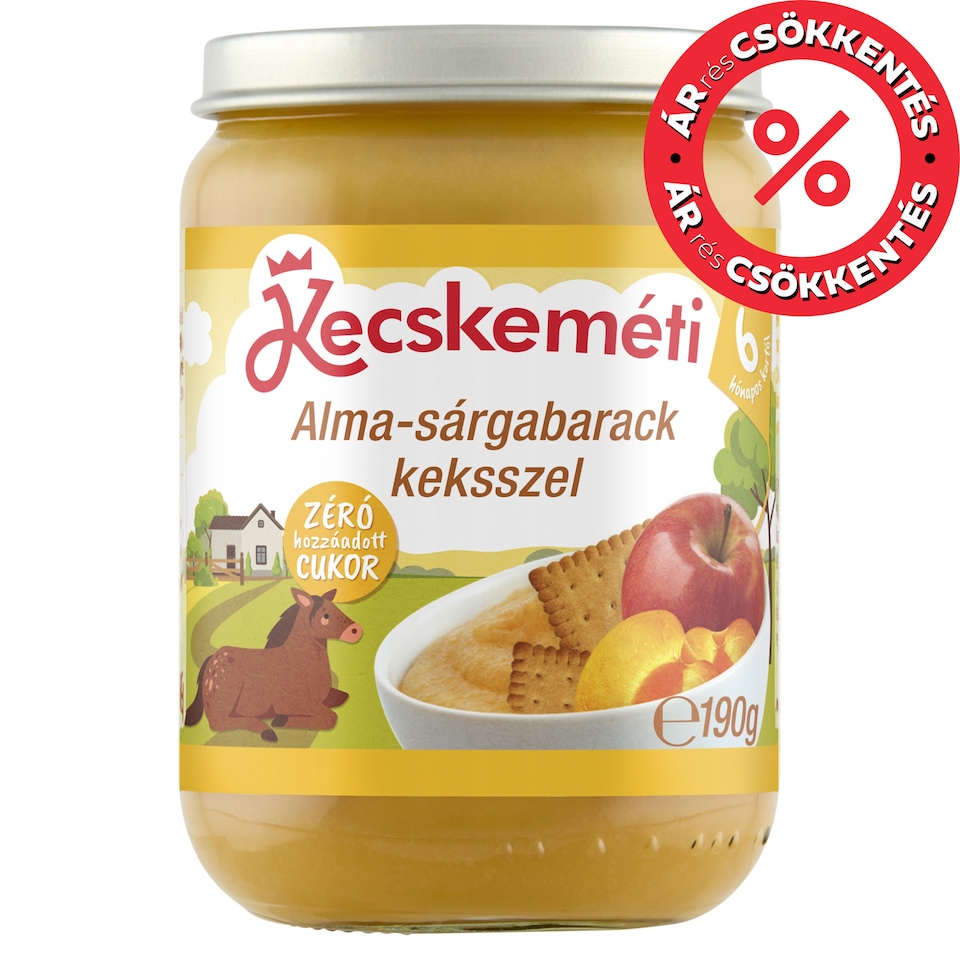 Kecskeméti Apple and Peach with Biscuit Baby Dessert 6 Months+ 190 g
