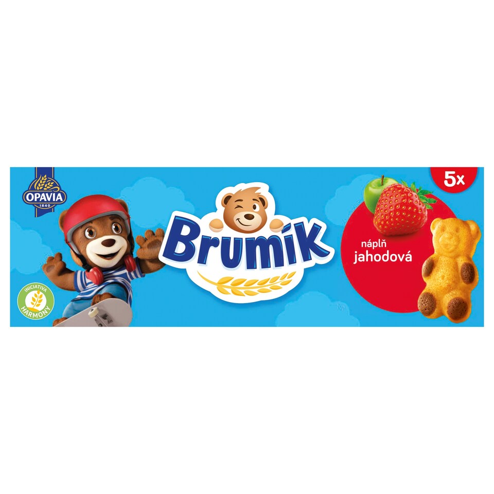 Opavia Brumík Jablečno-jahodová náplň jemné pečivo 150g