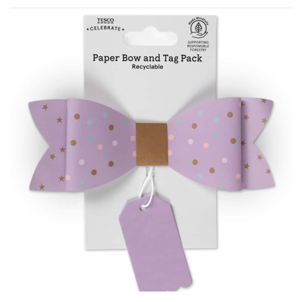 T. Lilac Bow and Tag