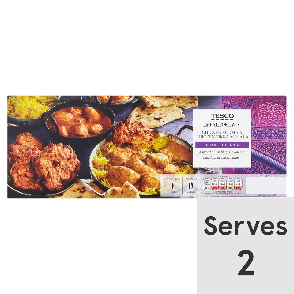 Tesco Korma/ Tikka Masala Meal For 2 1.45Kg Tesco Groceries