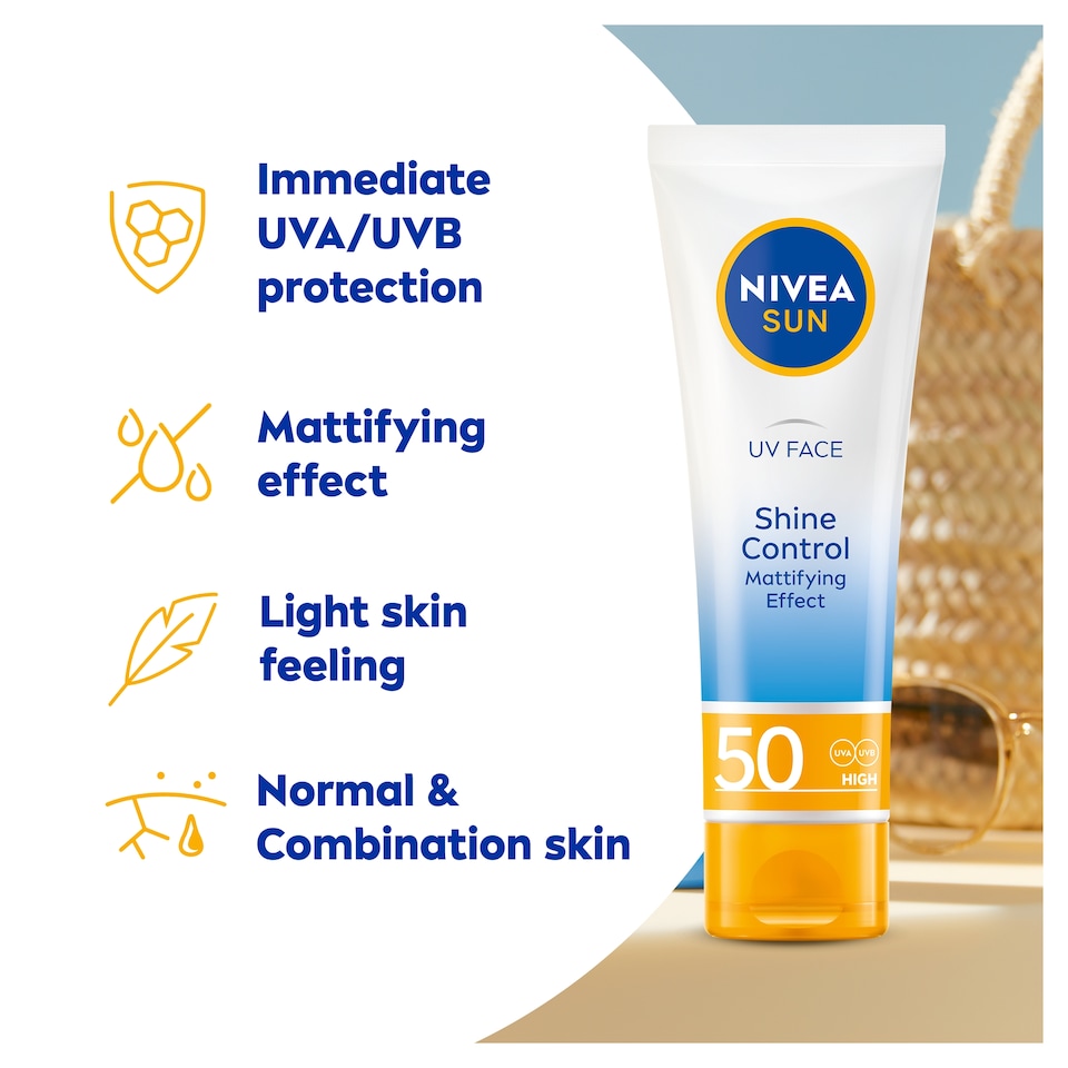 image 1 of NIVEA SUN UV Face Shine Control Sun Cream SPF 50 50ml