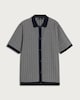 image 4 of The F&F Edit Pure Cotton Jacquard Button Up Polo Shirt in Multi Blue
